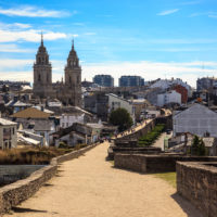 Cathedral and Roman wall of Lugo. Spain Cathedral and Roman wall of Lugo. Galicia. Spain
